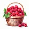 Hyper-realistic Illustration Of Beautiful Raspberry Basket