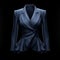 Hyper Realistic Indigo Blazer Dress: Fashion Illustration Style