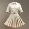 Hyper Realistic Ivory Dress: Retro Feel 3d Model By Bess Hamiti