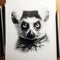 Hyper-realistic Lemur Pencil Drawing: Detailed And Eye-catching Illustration