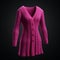 Hyper Realistic Magenta Cardigan Dress For 3d Printing