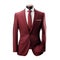 Hyper Realistic Men\\\'s Burgundy Suit - Detailed Hd Isolated Dress