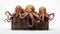 Hyper-realistic Octopus Sculptures On Wooden Box