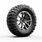 Hyper-realistic Off Road Tire Sculpture On White Background