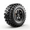Hyper-realistic Off Road Tire Sculpture On White Background