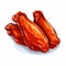 Hyper-realistic Oil Style Illustration Of Beef Rib And Chicken Wings