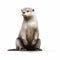 Hyper-realistic Otter Illustration On White Background