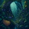 A hyper-realistic painting of a faerie garden with rich colors. AI-Generated.