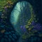 A hyper-realistic painting of a faerie garden with rich colors. AI-Generated.