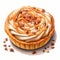 Hyper-realistic Pecan And Caramel Pie Illustration With Detailed Details