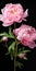 Hyper Realistic Pink Peony Sculpture With Stem - Meticulously Detailed Still Life