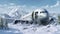 Hyper-realistic Portrait Of Crashed Airbus A319 In Snowy Mountains