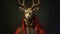 Hyper-realistic Portraiture: A Baroque Drama Of A Deer In A Red Cloak