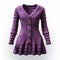 Hyper Realistic Purple Knit Dress 3d Model With Detailed Background Elements