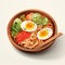 Hyper-realistic Ramen Bowl With Noodles, Egg, And Vegetables