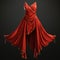 Hyper Realistic Red Dress On Black Background - Unreal Engine 5