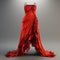 Hyper Realistic Red Dress: Photorealistic Rendering With Elaborate Drapery