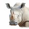 Hyper-realistic Rhinoceros Illustration On White Background