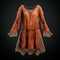Hyper Realistic Rust Tunic Dress: Detailed Rendering In Unreal Engine