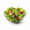 Hyper-realistic Salad Bowl With Tomato And Lettuce On Isolated Background