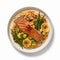 Hyper-realistic Salmon And Vegetable Noodles With Lemon