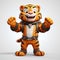 Hyper-realistic Sci-fi Cartoon Tiger A Cute And Bold Superhero Character