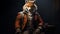 Hyper-realistic Sci-fi Fox In Red Coat: Inventive Character Design