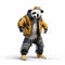 Hyper-realistic Sci-fi Giant Panda In Hip-hop Attire