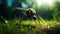 Hyper-realistic Sci-fi: Mosquito On Grass With Sunlight - Manapunk Art