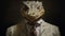 Hyper-realistic Sci-fi Portrait: Crocodile In Coat And Tie