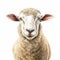 Hyper-realistic Sheep Face Illustration On White Background