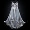 Hyper Realistic Silver Gown With Ruffles - Hd Stock Photo