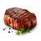 Hyper Realistic Steak Photo With Isolated White Background