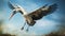 Hyper-realistic Stork In Flight: Unreal Engine Rendered Prehistoric Art
