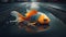 hyper realistic surrealistic of goldfish