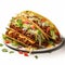 Hyper-realistic Taco Image With Multilayered Dimensions And Bold Colors