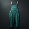 Hyper Realistic Teal Overalls Dress Mockup With Detailed Craftsmanship