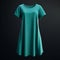 Hyper Realistic Teal Tunic Dress - Detailed Photorealistic Rendering