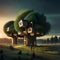 Hyper realistic tree house. Generated AI