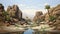 Hyper-realistic Water A Romantic Oasis In The Desert
