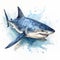Hyper-realistic Watercolor Painting Of A White Shark