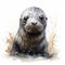 Hyper-realistic Watercolor Seal Illustration With Fantasy Elements