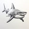 Hyper-realistic White Shark Drawing With Detailed Character Illustrations