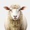 Hyper-realistic White Sheep Close-up On White Background