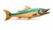 Hyper-realistic Wooden Fish Symbol In Vibrant Colors