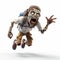 Hyper-realistic Zombie Scrooge Running With Backpack 3d Render