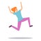 Hyperactive girl icon, cartoon style