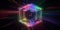 hypercube spaceship timewarp rainbow Tesseract generative AI