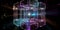 hypercube spaceship timewarp rainbow Tesseract on glitter background generative AI