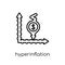 Hyperinflation icon. Trendy modern flat linear vector Hyperinflation icon on white background from thin line Business collection